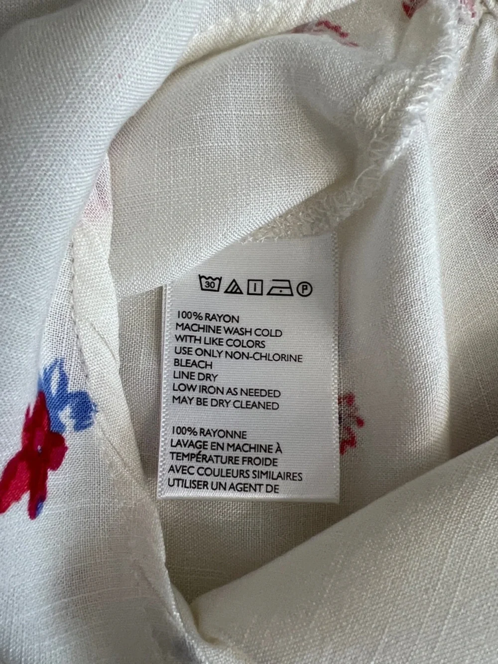 Kimchi Blue Floral V-Back Tank Top - Red & Blue on Cream - Picture 4 of 4